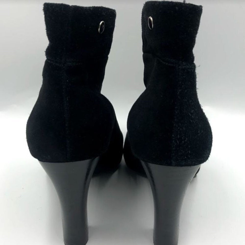 Franco Sarto Women's Black Suede Leather Booties - Picture 9 of 12
